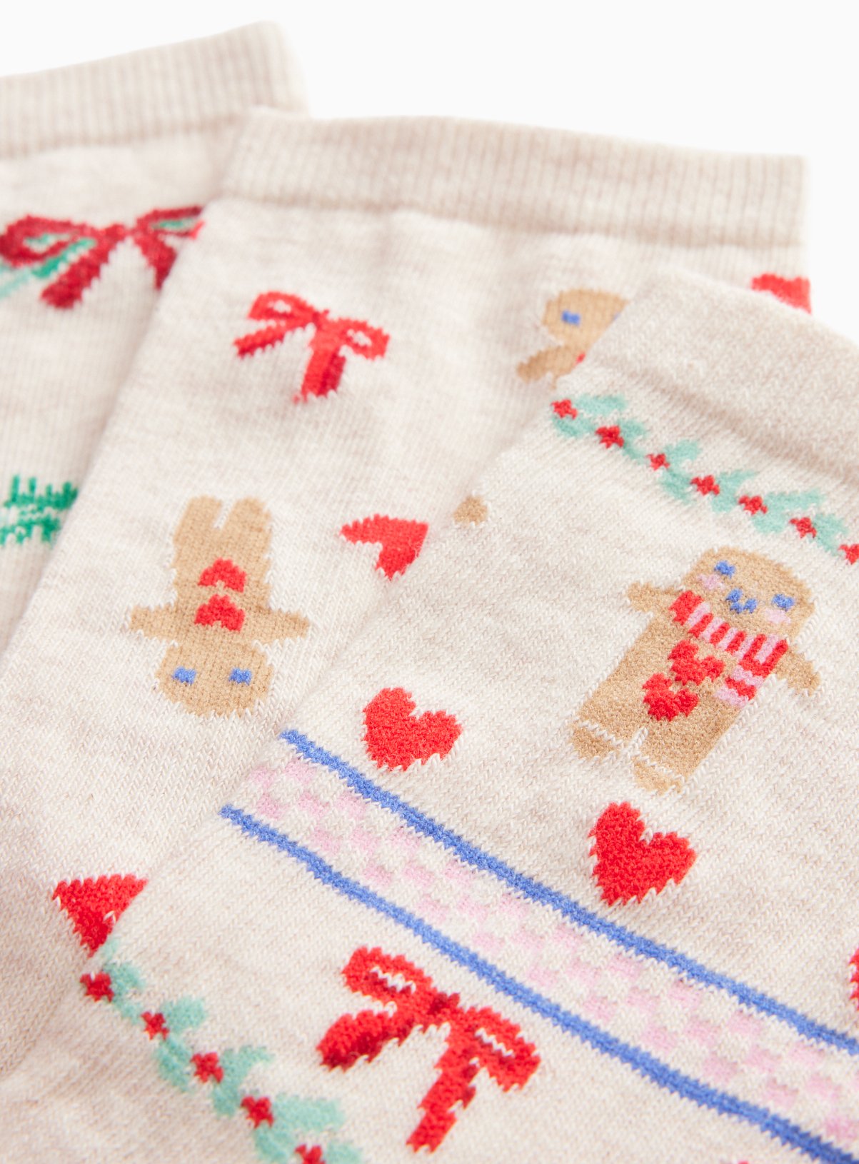 Christmas Wreath Ankle Socks 5-Pack 6-8 - Image 2 thumbnail